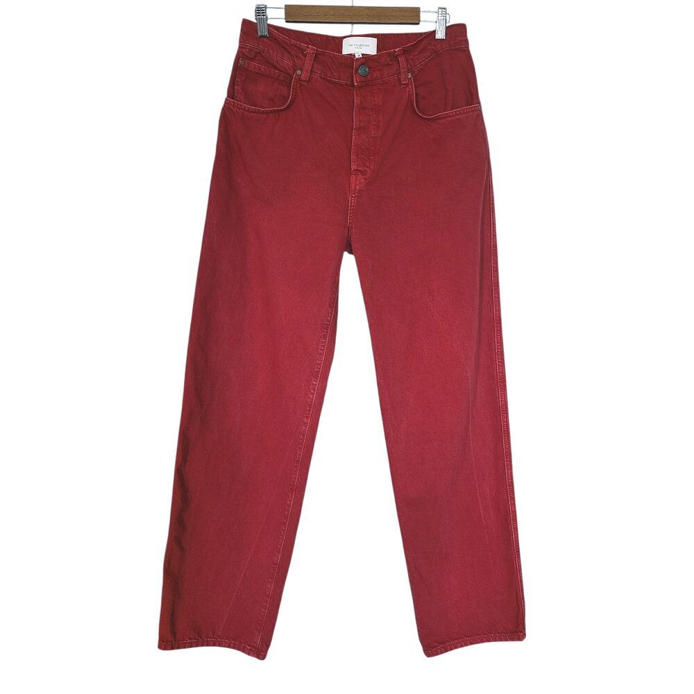 Reformation The Magnolia Mid Rise Bow Jeans Red Size 28 - Picture 2 of 10